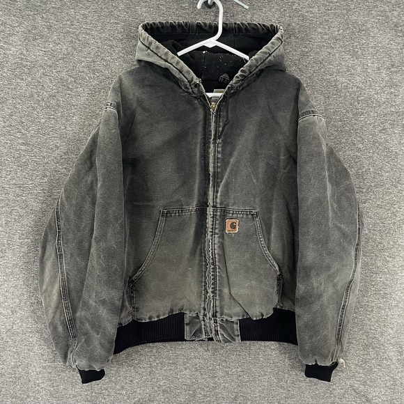 Carhartt Other - Vintage Carhartt J130 BLK Jacket Men's L Distressed Fader Honeycomb Quilt Lined